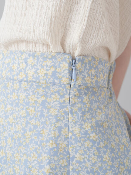 Hanano Flower Print Flared Skirt