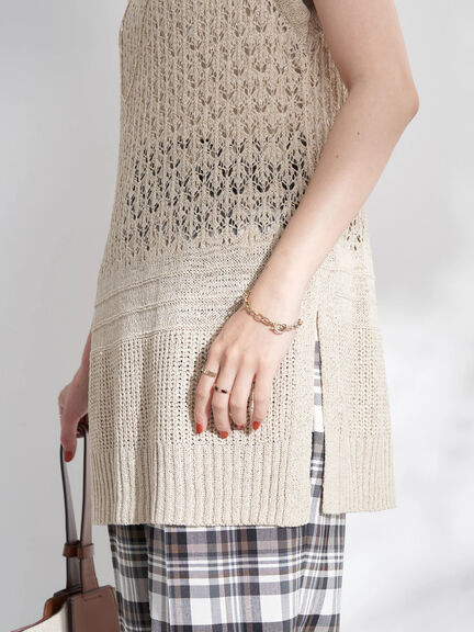 Rompi Rajut Wanita Slub Sleeveless Yarn Knit Vest