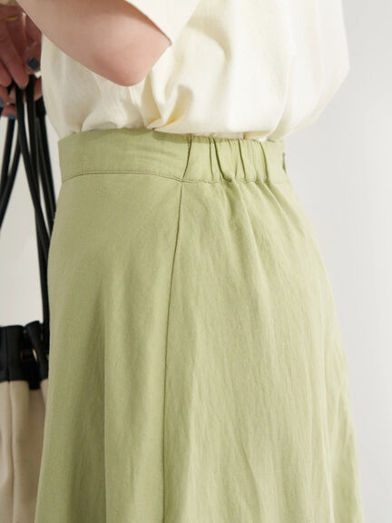 Mecca Linen Blend Flare Skirt