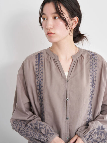 Tunic Shirt Tsuruga Cross Stich