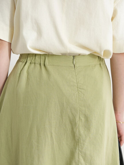 Mecca Linen Blend Flare Skirt