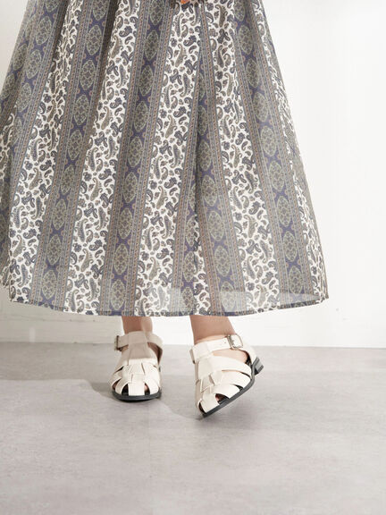 Rok flare Etna Pattern Gathered Skirt