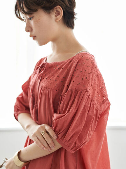 Tunik Lengan Balon Yukata Short Sleeve Lace Tunic