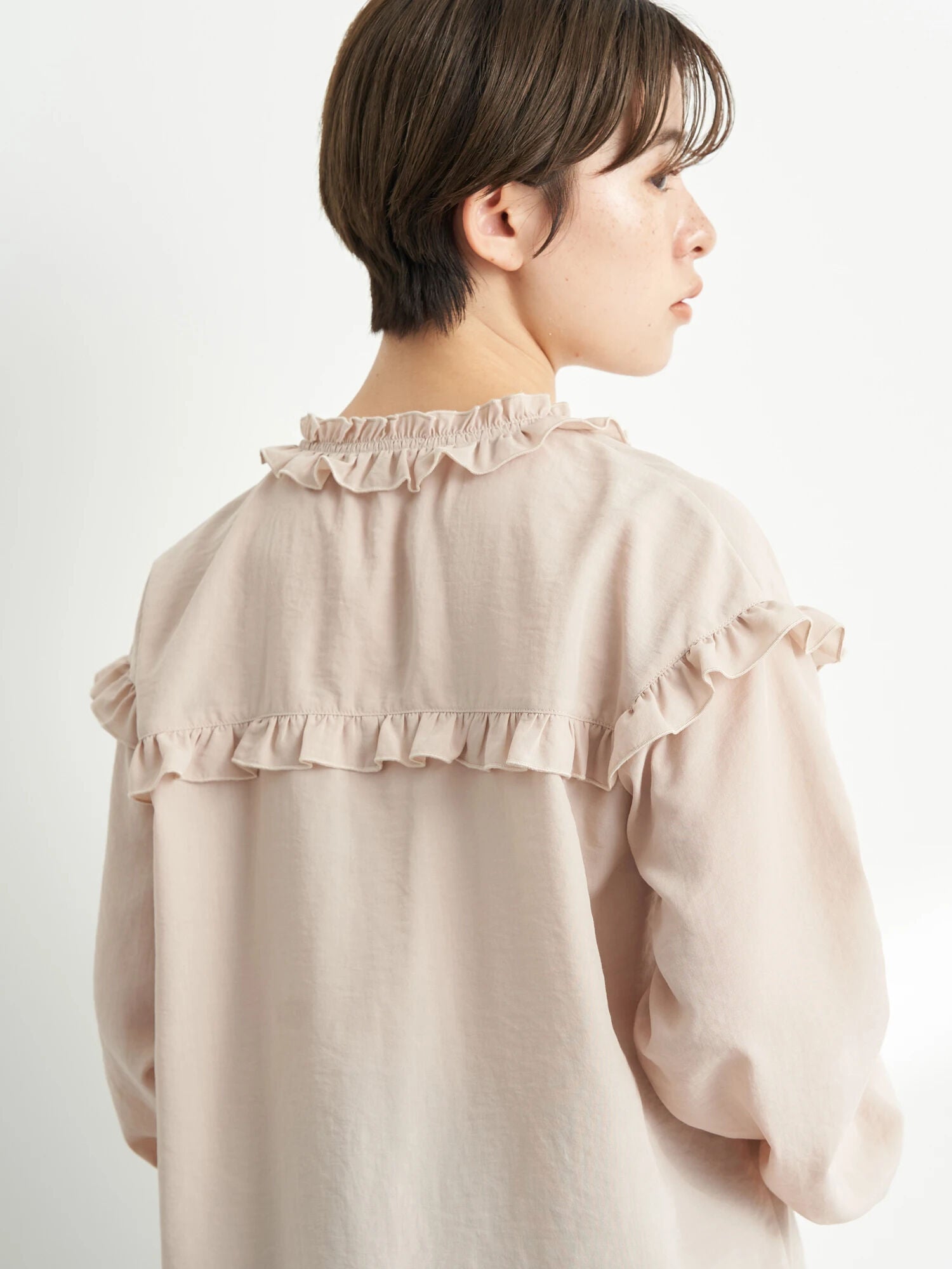 Garbera Open Collar Frilled Blouse