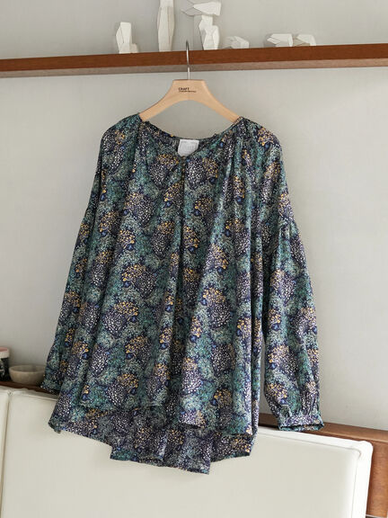 Emira Flower Gathered Blouse