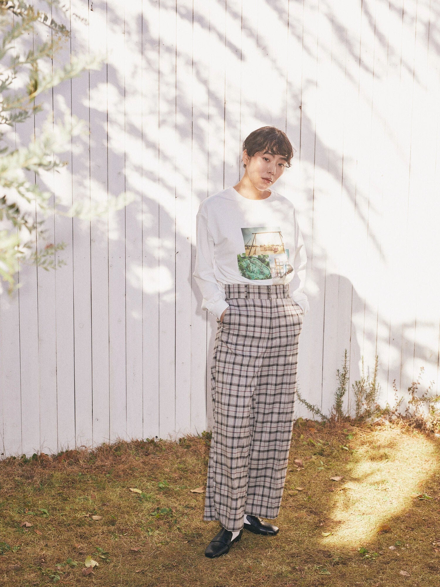 Keito Plaid Wide Pants