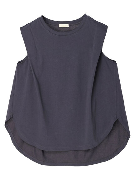 sleevsless tops Iwaki Sleeveless Tuck Cut Pullover