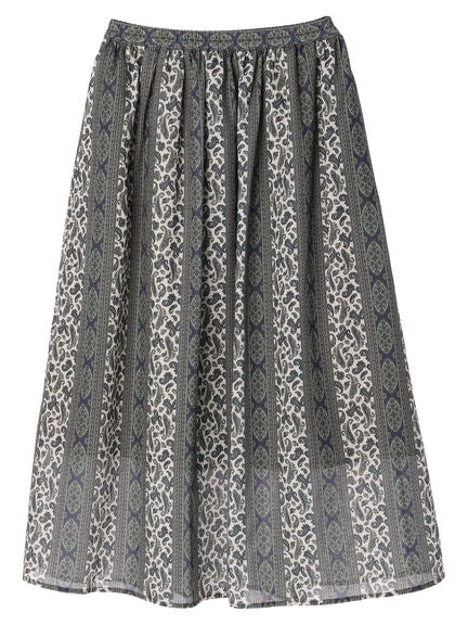 Rok flare Etna Pattern Gathered Skirt