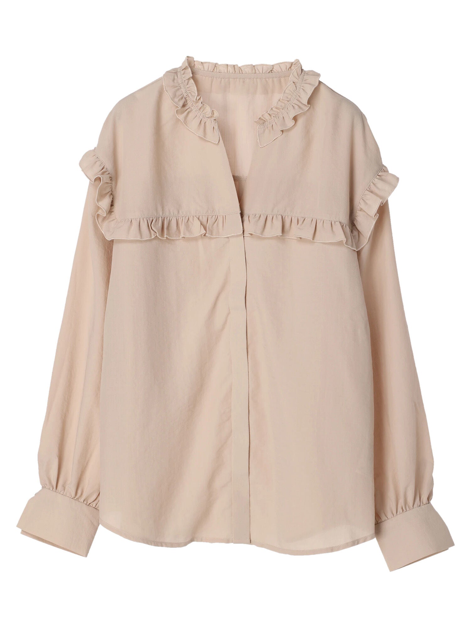 Garbera Open Collar Frilled Blouse