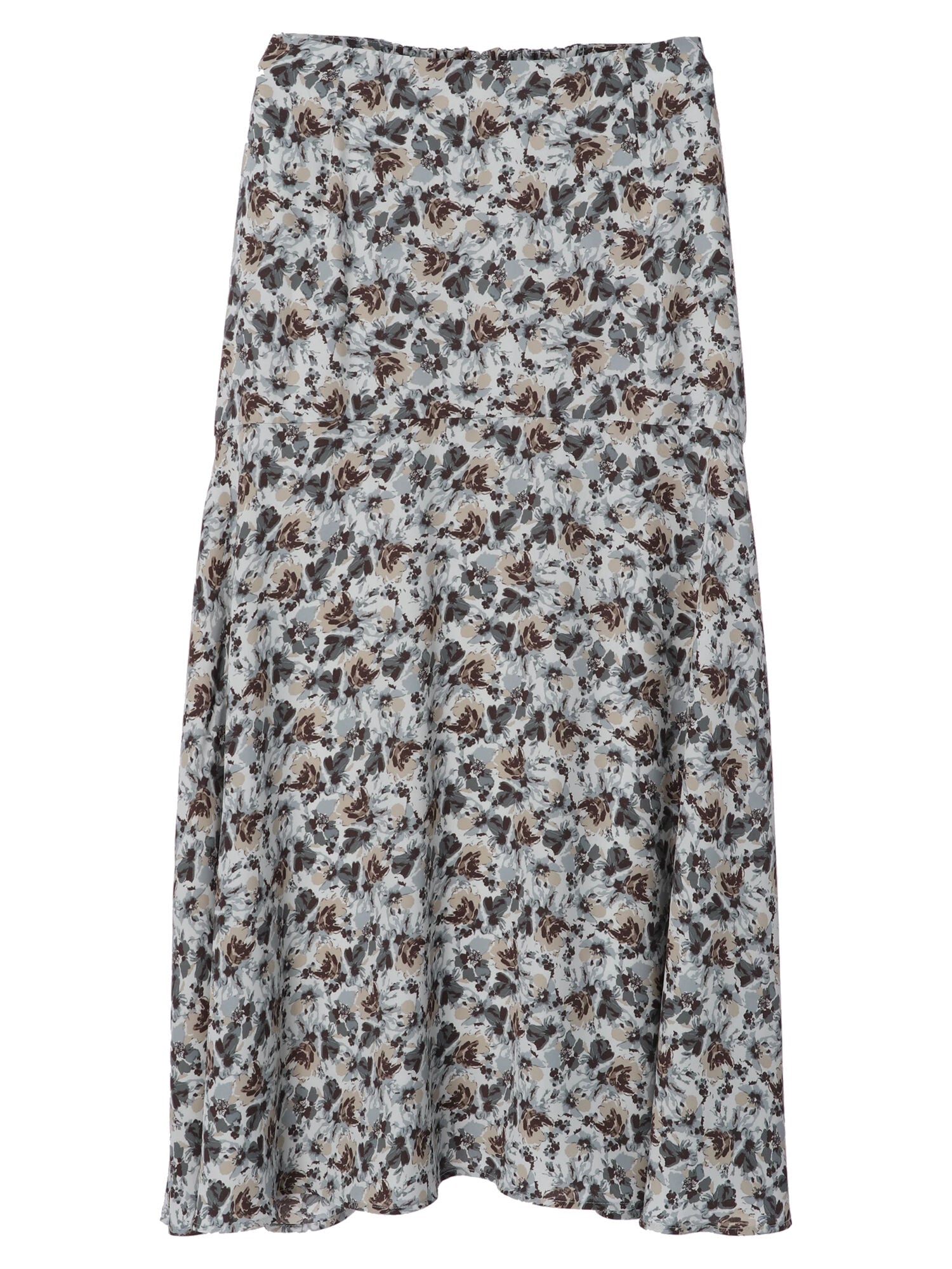 Cathy Flower Switching Flared Skirt