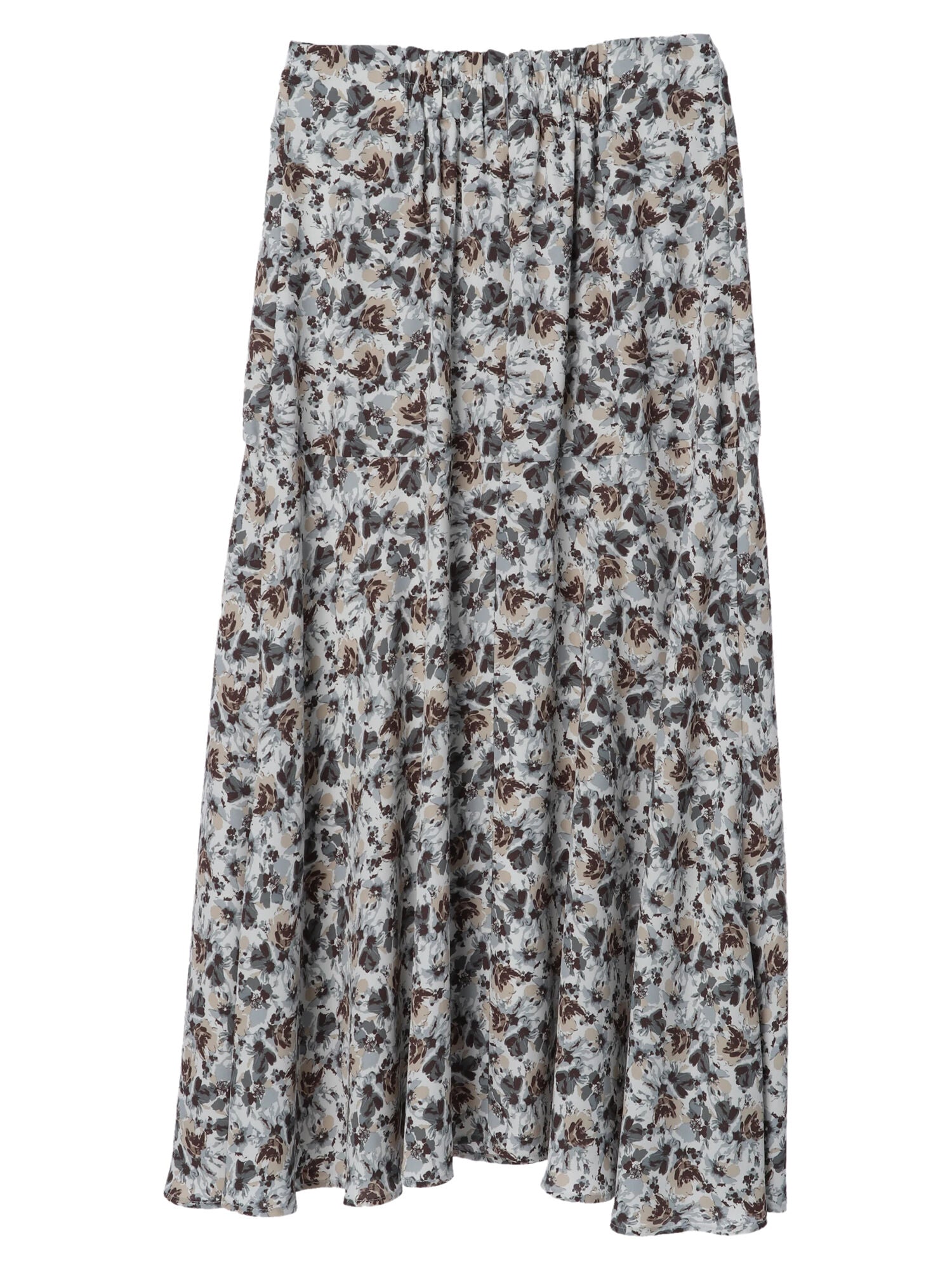 Cathy Flower Switching Flared Skirt