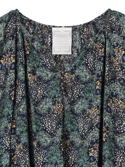 Emira Flower Gathered Blouse