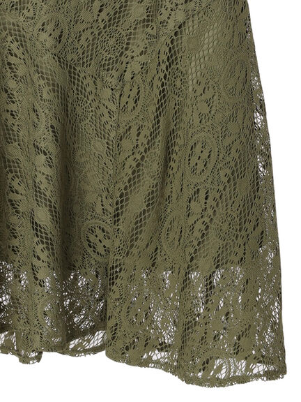 Kaesha Switching Flared Lace Skirt