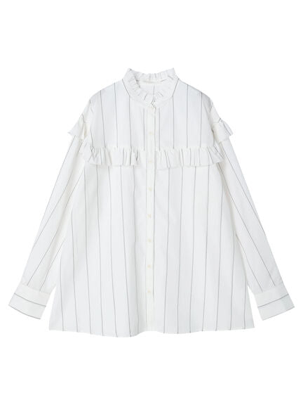 Aomori Stand Frilled Blouse