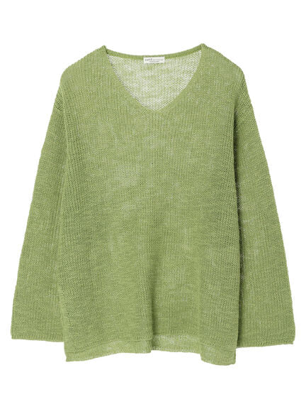 Leanore Slab V-neck Knit Pullover