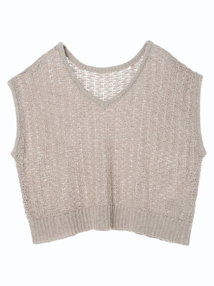 Rompi Rajut Wanita Slub Sleeveless Yarn Knit Vest