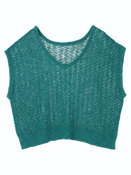 Rompi Rajut Wanita Slub Sleeveless Yarn Knit Vest