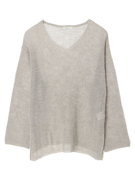 Leanore Slab V-neck Knit Pullover