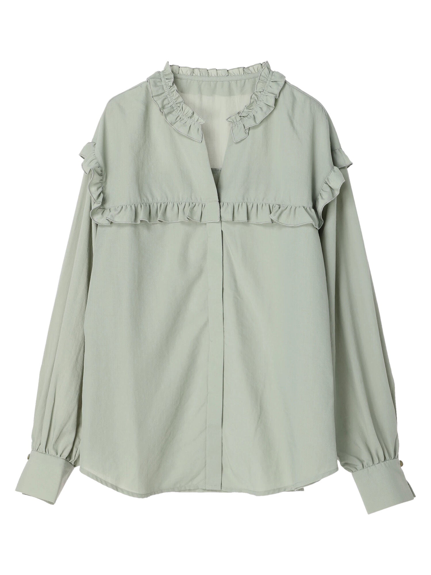 Garbera Open Collar Frilled Blouse