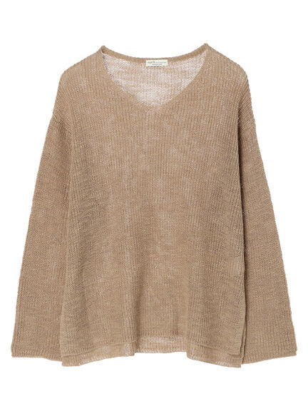 Leanore Slab V-neck Knit Pullover