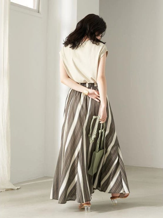 Lotus Stripe Skirt