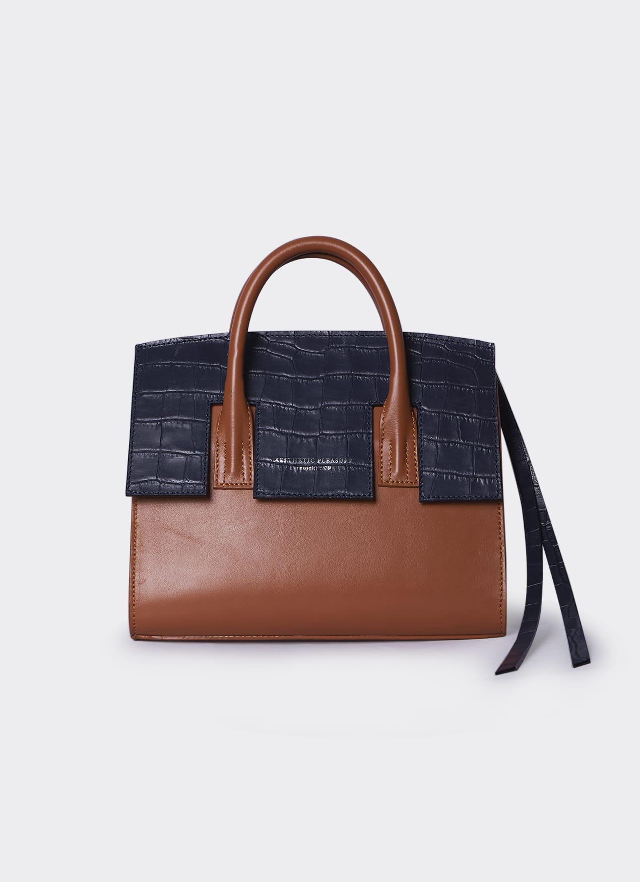 Mini Isolation Bag With Double Flap Camel & Navy