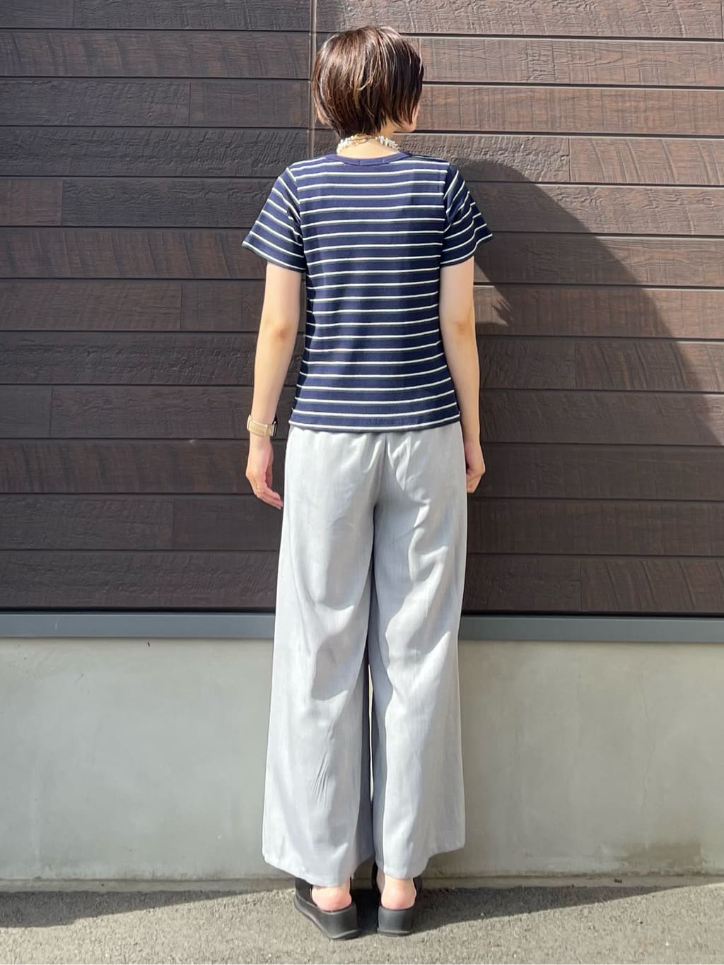 T-shirt garis garis Otaru Border T-Shirt