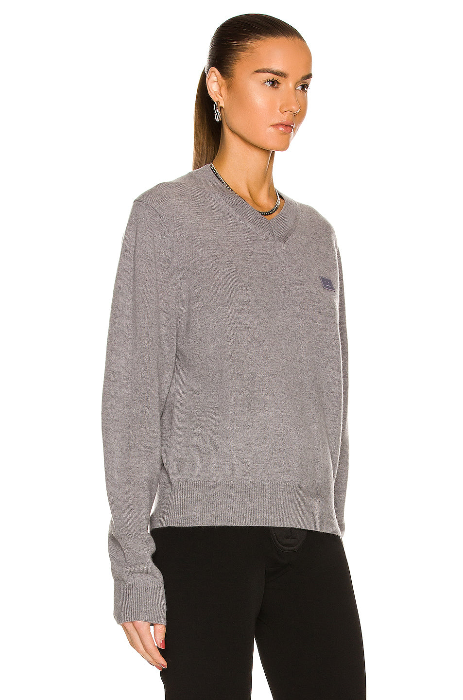 Face V Neck Sweater