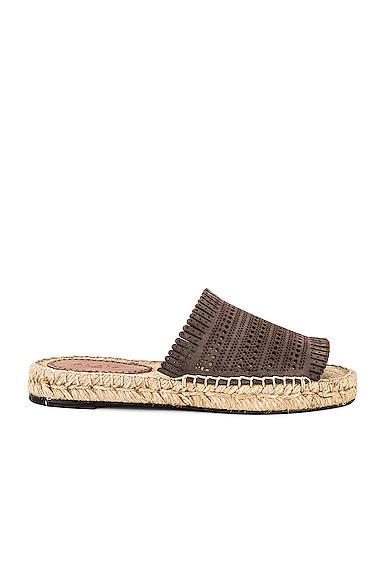 Leather Laser Cut Flat Espadrilles