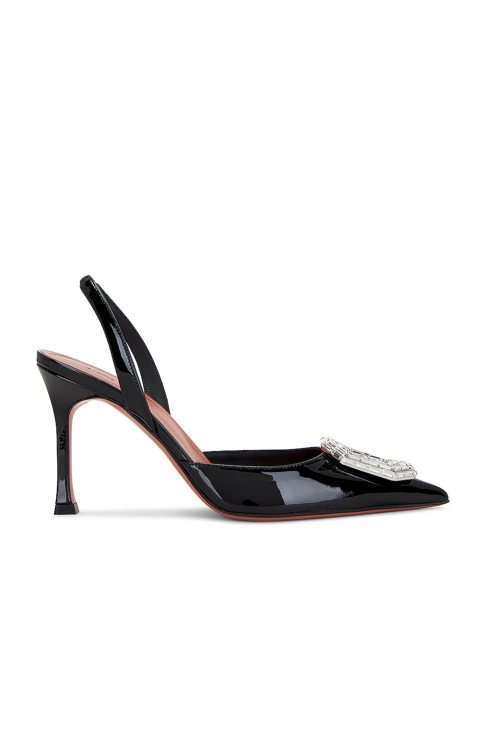 Camelia Sling 90 Pump In Patent Black