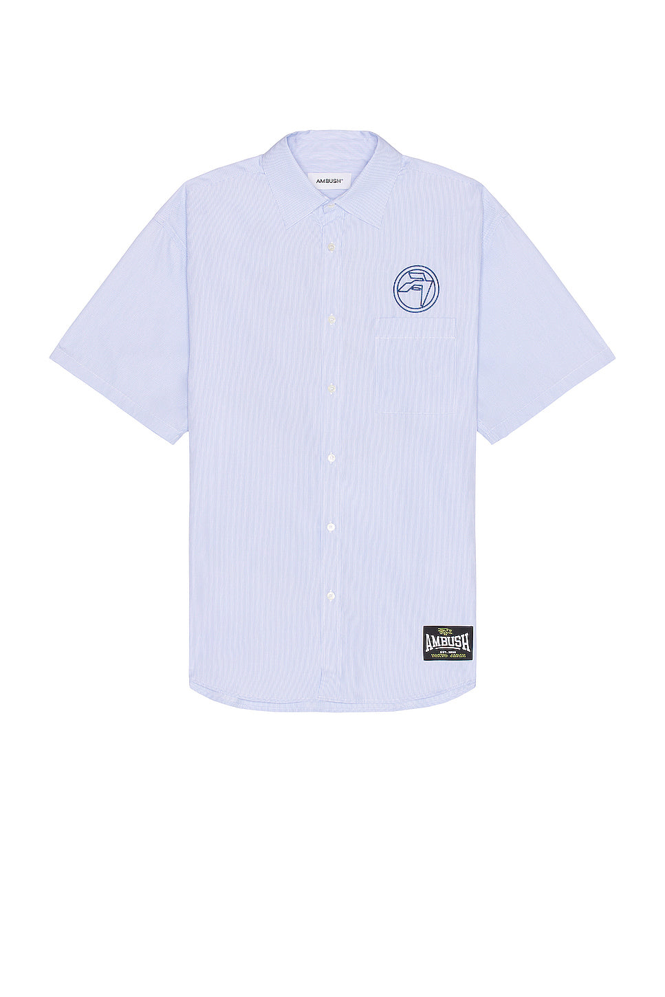 Emblem Striped Short Sleeve Shirt