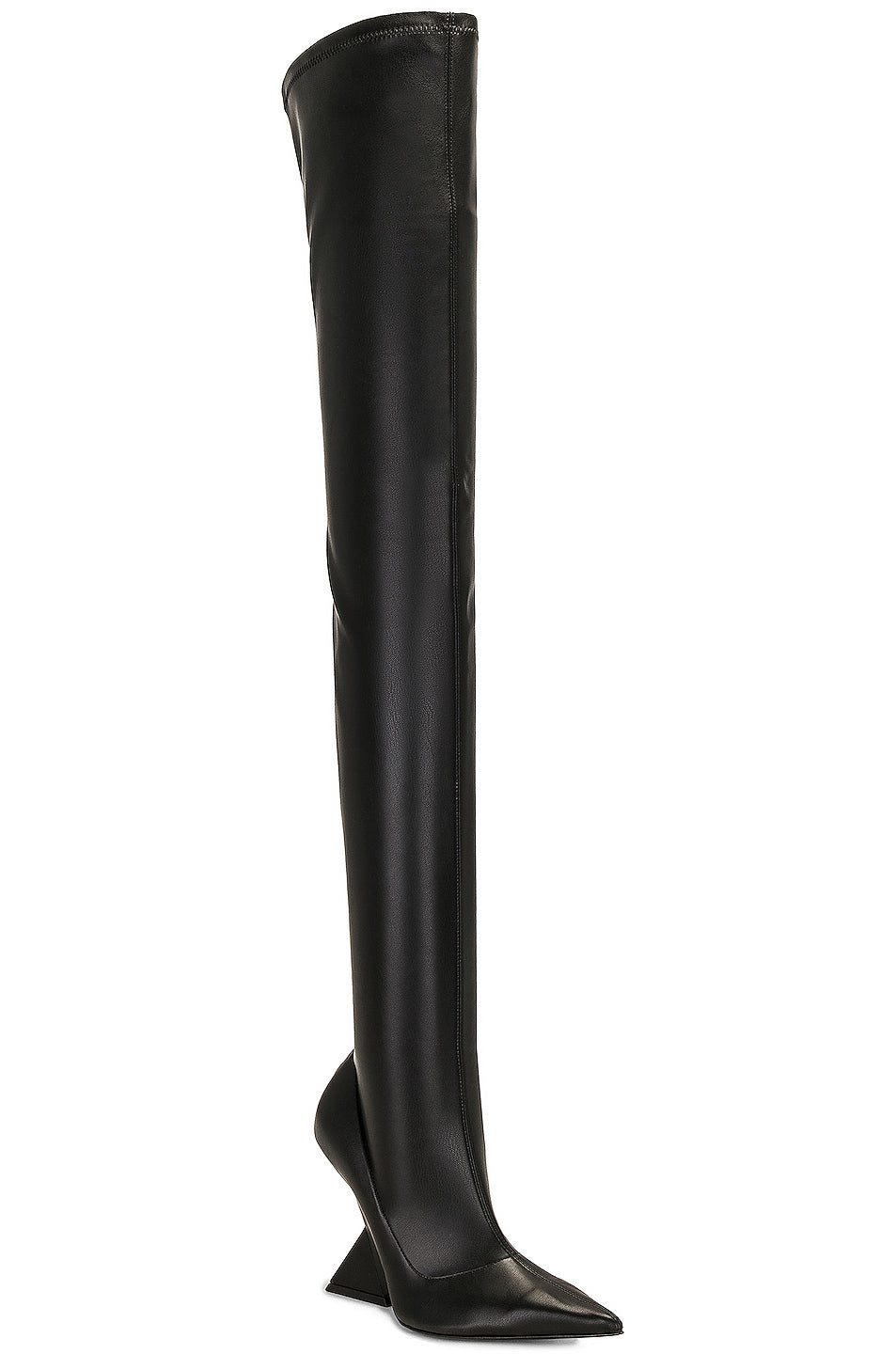 Cheope Stretch Thigh High Boot In Black