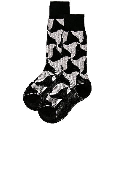 Wavy Triangle Cashmere Socks
