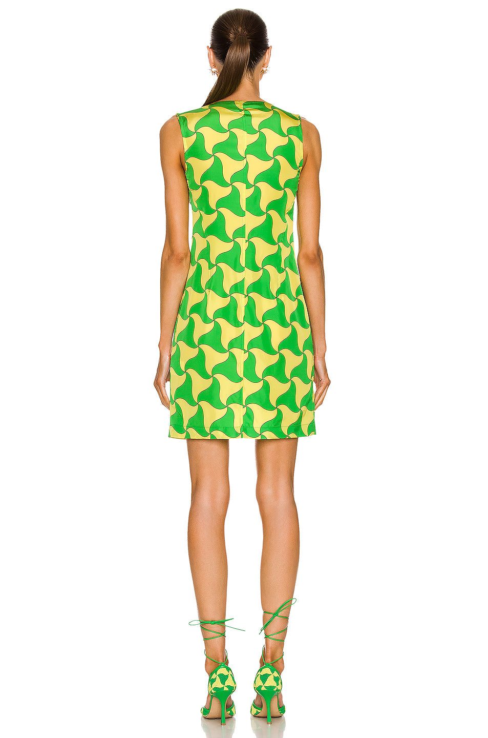 Parachute Silk Wavy Triangle Print Dress