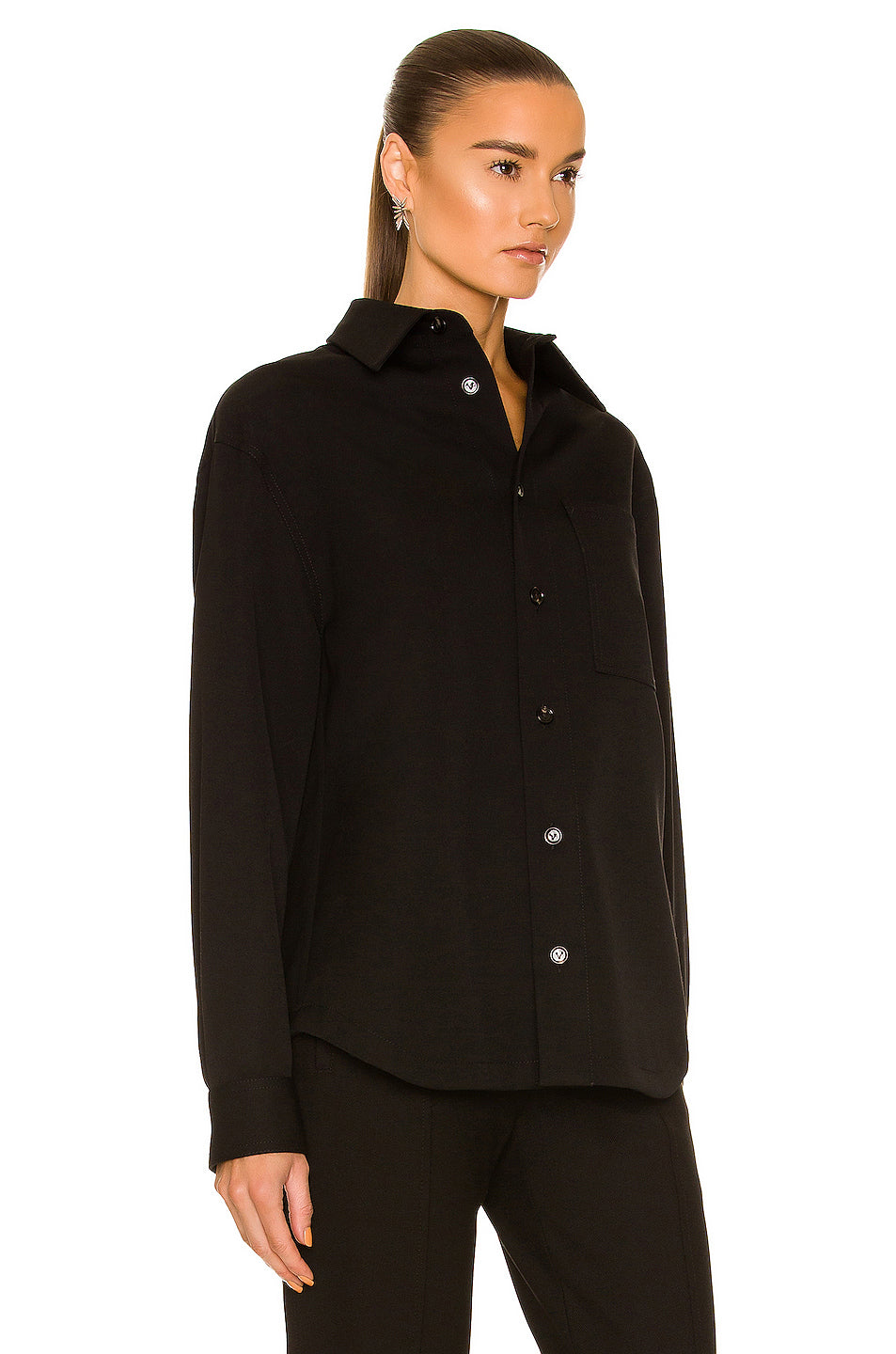 Oversized Grain De Poudre Shirt