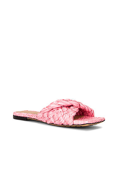 Raffia Stretch Flat Mules