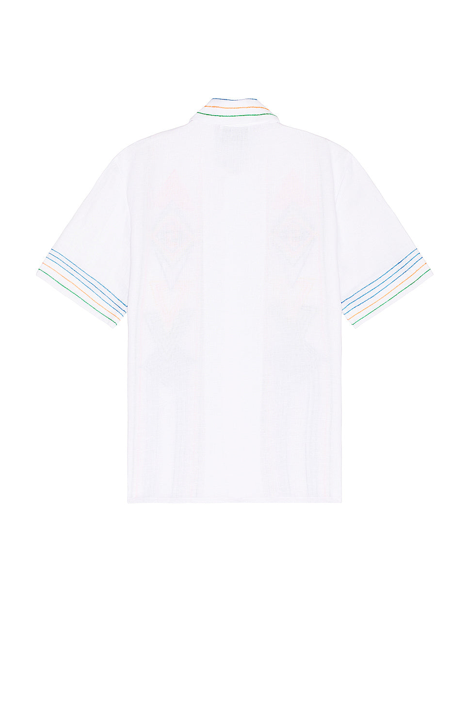 Chainstitc Embroidered Graphic Linen Shirt