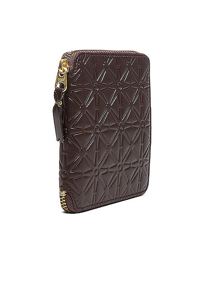 Star Embossed Zip Fold Wallet