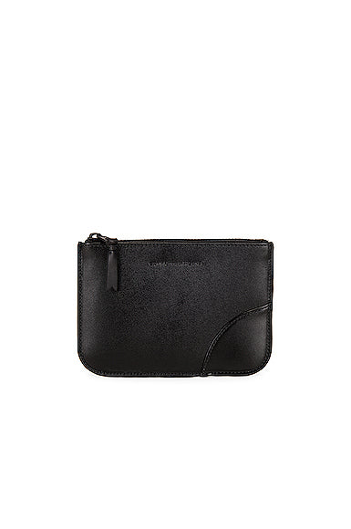 Very Black Leather Zip Wallet