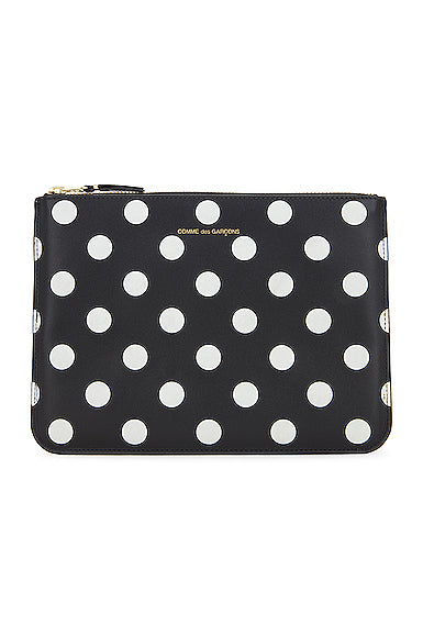 Dots Printed Leather Pouch