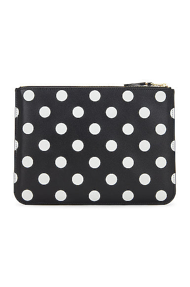 Dots Printed Leather Pouch