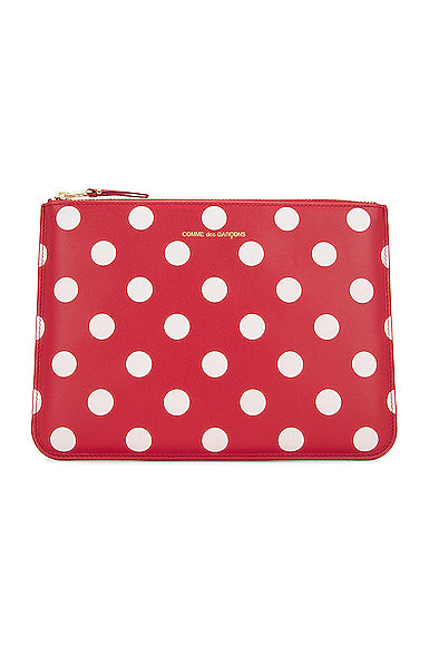 Dots Printed Leather Pouch