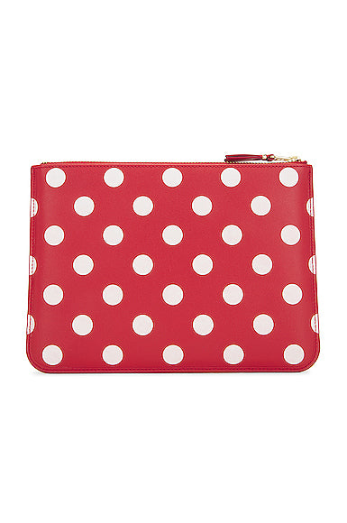 Dots Printed Leather Pouch