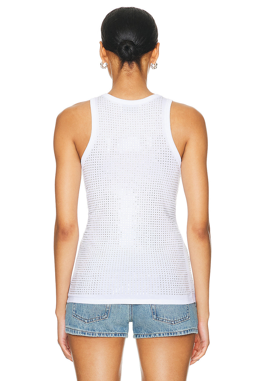 Crystal Embellished Logo Tank Top