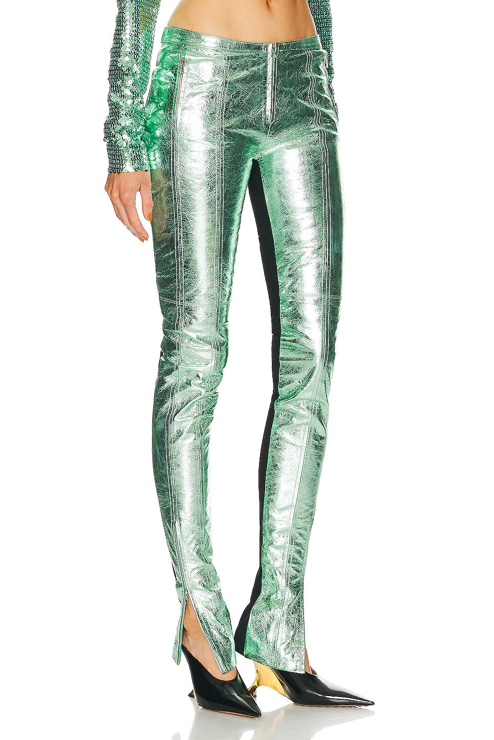 Metallic Leather Trouser