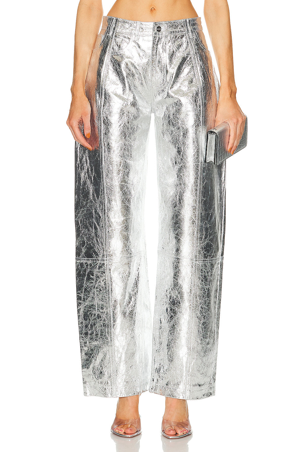 Metallic Leather Trouser