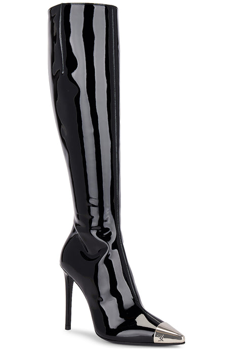 Patent Leather Metal Nose Boot