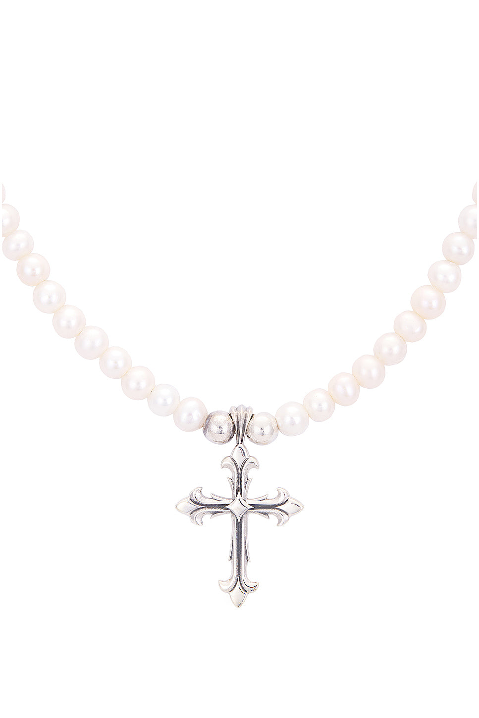 Pearl Necklace With Fleury Cross