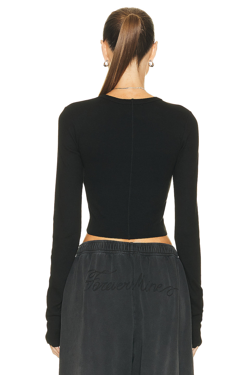 Cropped Long Sleeve Fitted Top