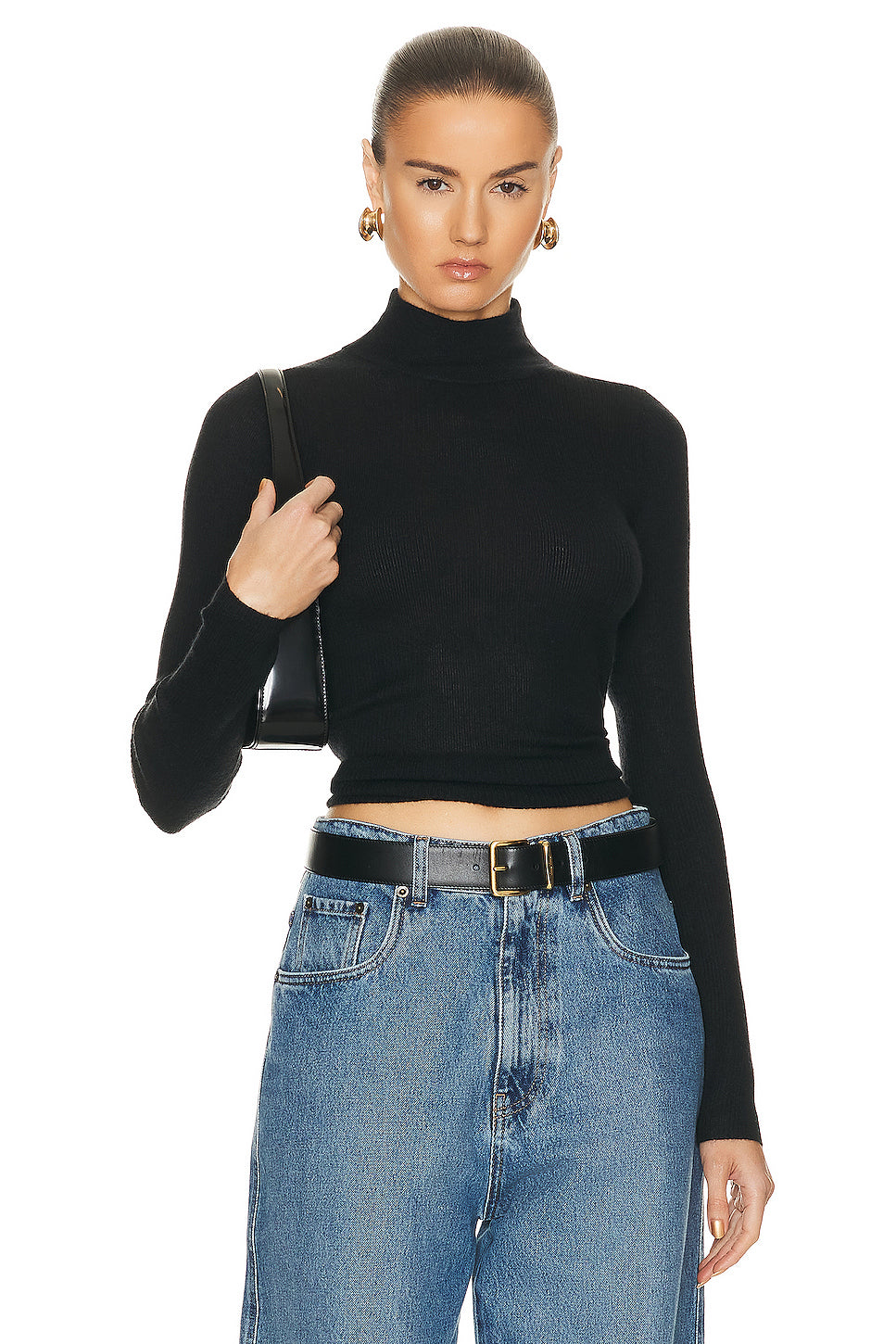 Base Layer Rib Turtleneck Top